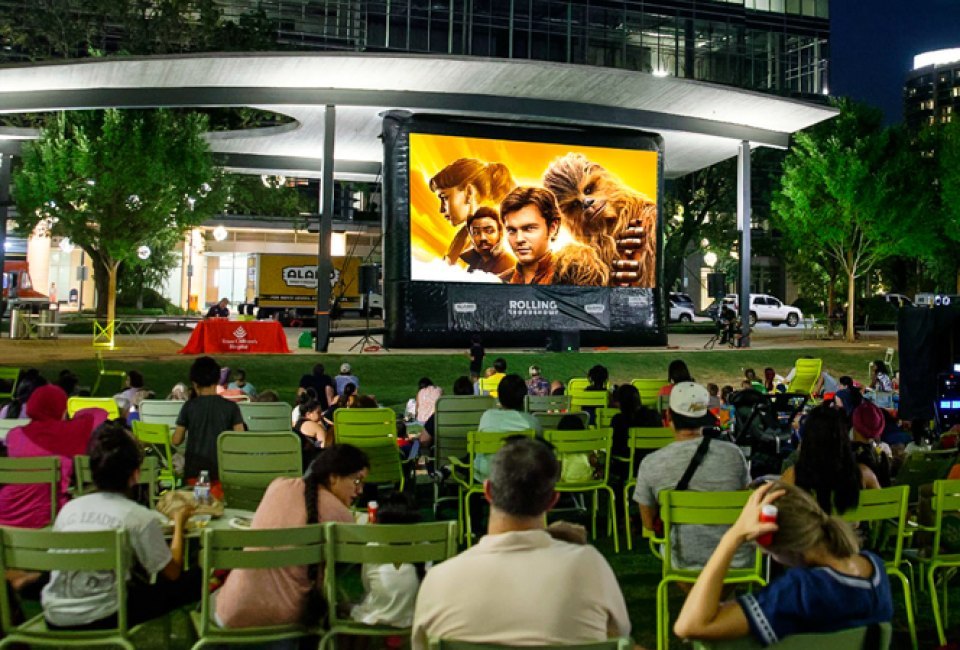 Family movie night in Levy Park