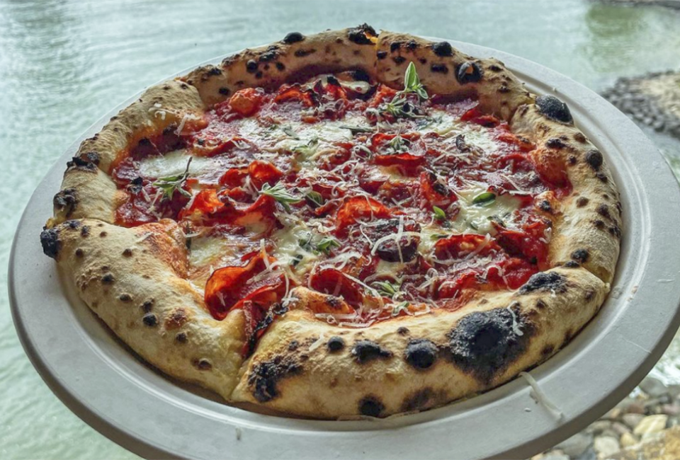 Head to Time Out Market for Fornino's delicious pizza and a lovely view of Manhattan from the Brooklyn waterfront. Photo courtesy of Fornino