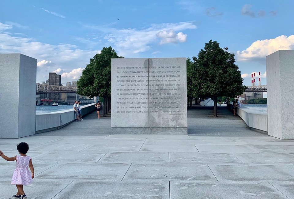 Take in the stunning architecture at Franklin D. Roosevelt Four Freedoms Park. Photo courtesy of Four Freedoms Park