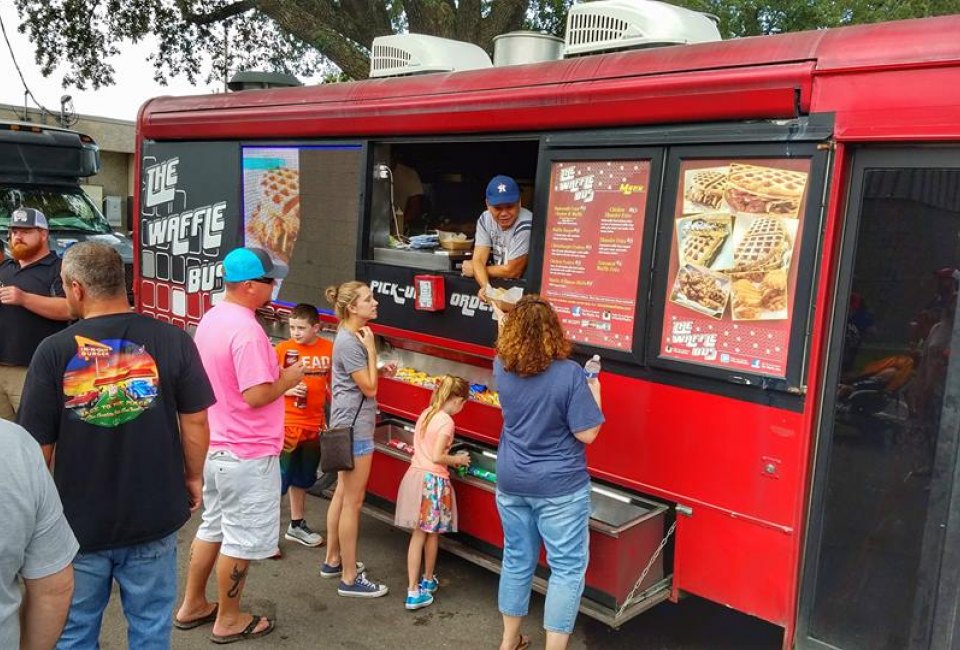 Enjoy eats from local food trucks and listen to live music at the annual Freight Train Food Truck Festival. Photo courtesy of Tomball Texan for Fun.