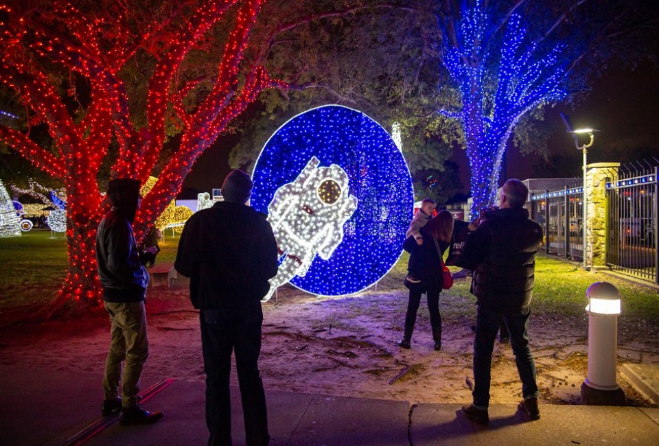 Space Center Houston has undergone a holiday transformation that is out of this world. Photo courtesy of Space Center Houston.