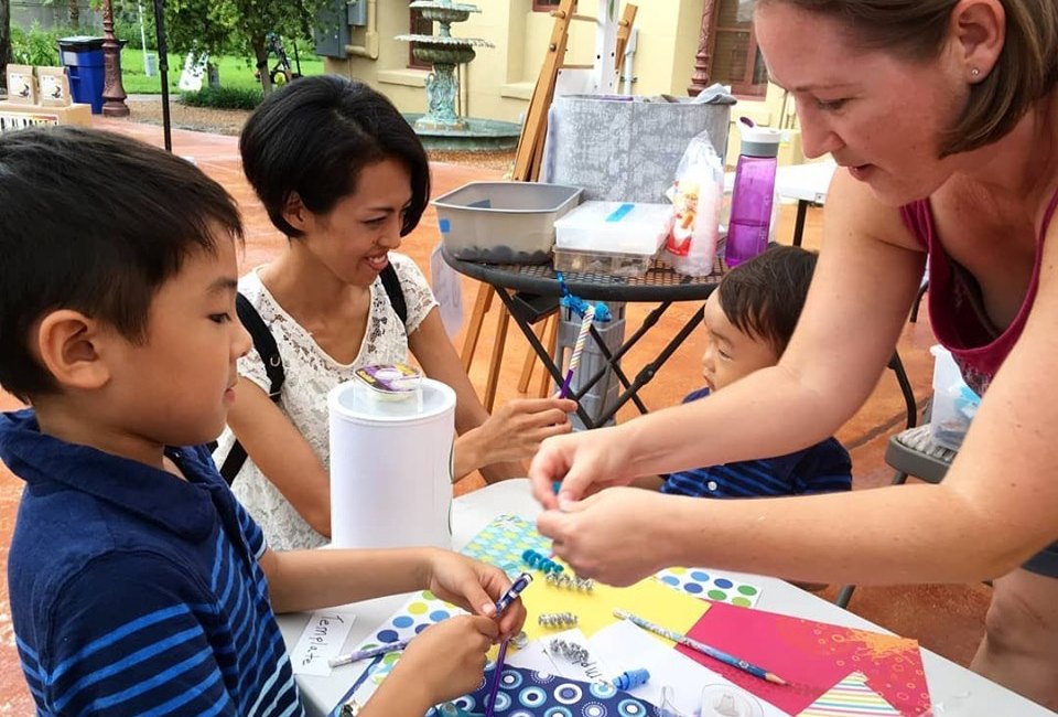 Kids get crafty at the Galveston's Own Farmers Market each week. Photo courtesy of Galveston's Own Farmers Market.
