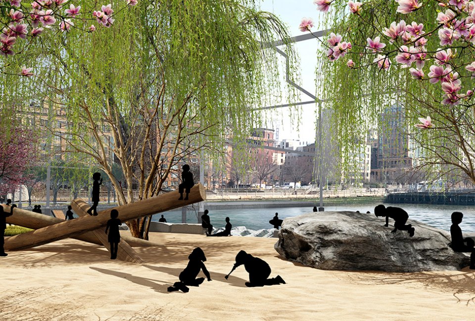 New Yorkers will soon have a bit of beachfront on the Hudson River thanks to the planned Gansevoort Peninsula.