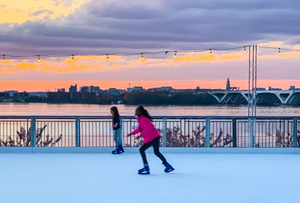 Enjoy ice skating with views of the Potomac at Gaylord National Resort. Photo by Jennifer Marino Walters 