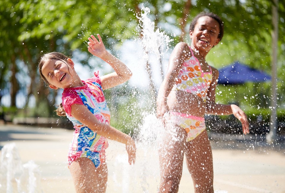 Beat the August heat at a splash pad or sprinkler park. Photo courtesy of Gaylord National Resort
