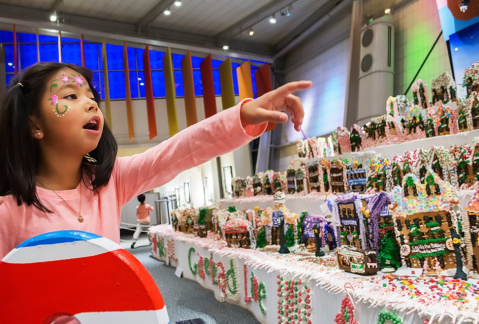 Don't miss the fabulous Gingerbread Lane at the New York Hall of Science. Photo courtesy of NYSCI