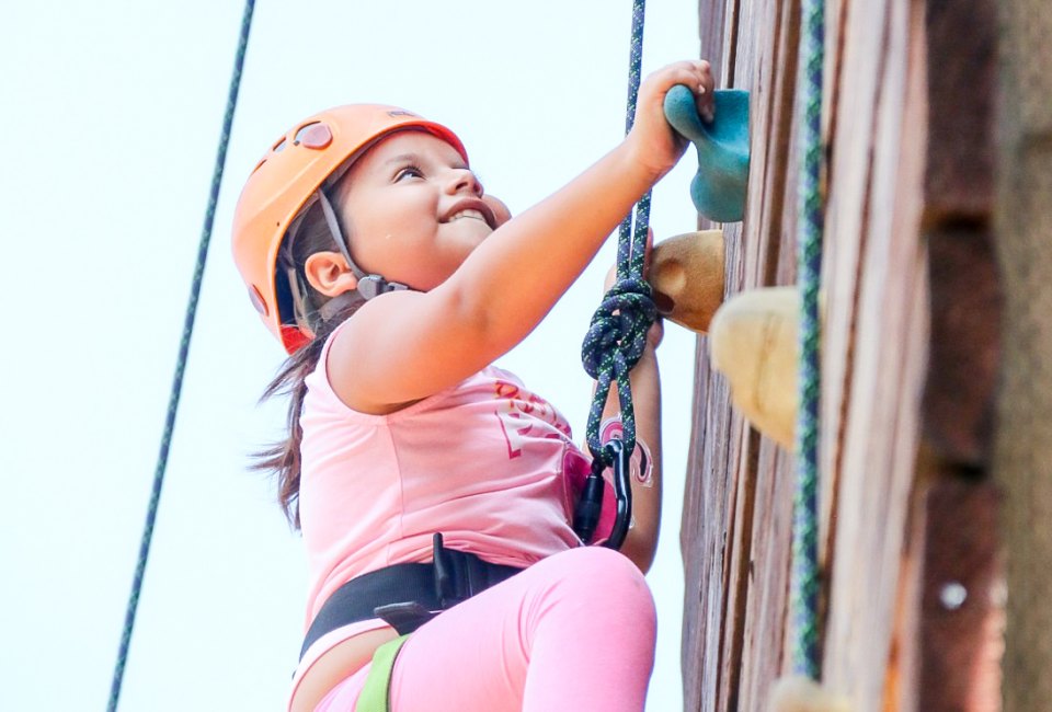 Girls climb high. El Ranchito Day Camp photo courtesy of Girl Scouts of Greater Los Angeles