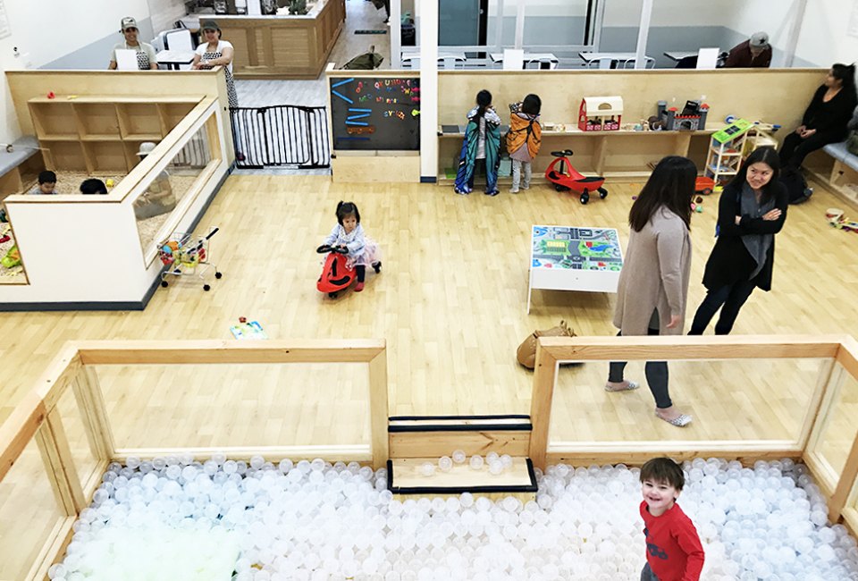 At Good Day Play Cafe, parents and caregivers can sit back in the cafe at still keep an eye on their kiddos in the play space. Photo by Louise Trapasso 