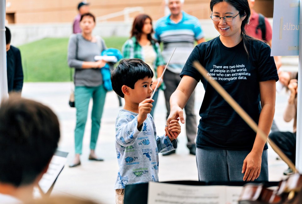 Try conducting an orchestra at Grand Ave Arts: All Access. Photo courtesy of The Colburn School