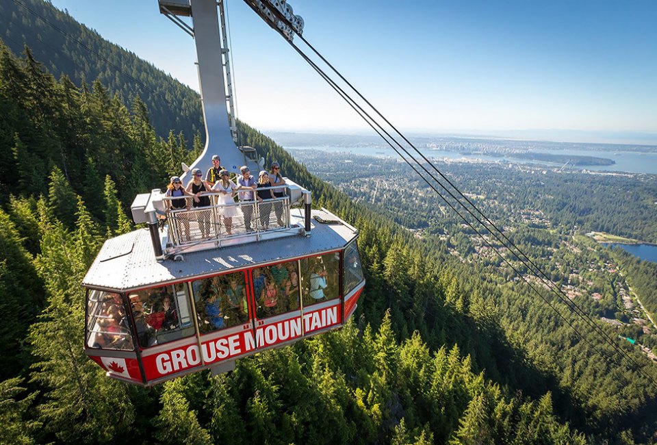 Sightsee by air via the aerial tram at Grouse Mountain in Vancouver. Photo courtesy the ski resort