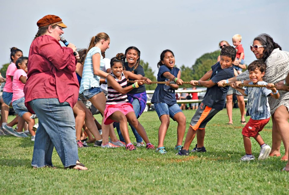 Tug of war is just the start of the fun at the Harbes Orchard Apple Festival. Photo courtesy of Harbes Orchard