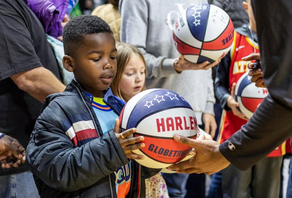 Entertaining basketball is a slam dunk. Photo courtesy of the Harlem Globetrotters