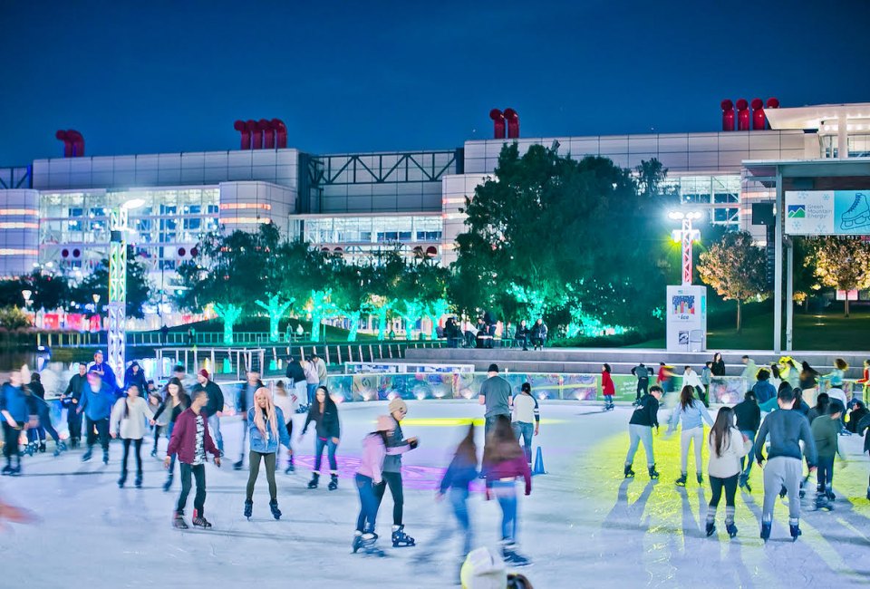 Skate on Ice at Discovery Green this holiday season.