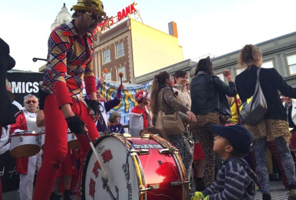 Kids are invited to bang a drum at HONK! Photo courtesy of Eric Haines via Flickr/cc by 2.0