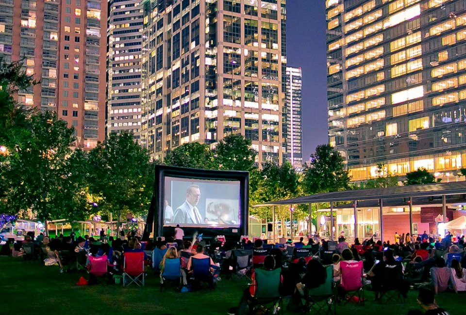 Free Outdoor Movies in Houston this Summer for Kids Screen on the Green photo courtesy of Discovery Green