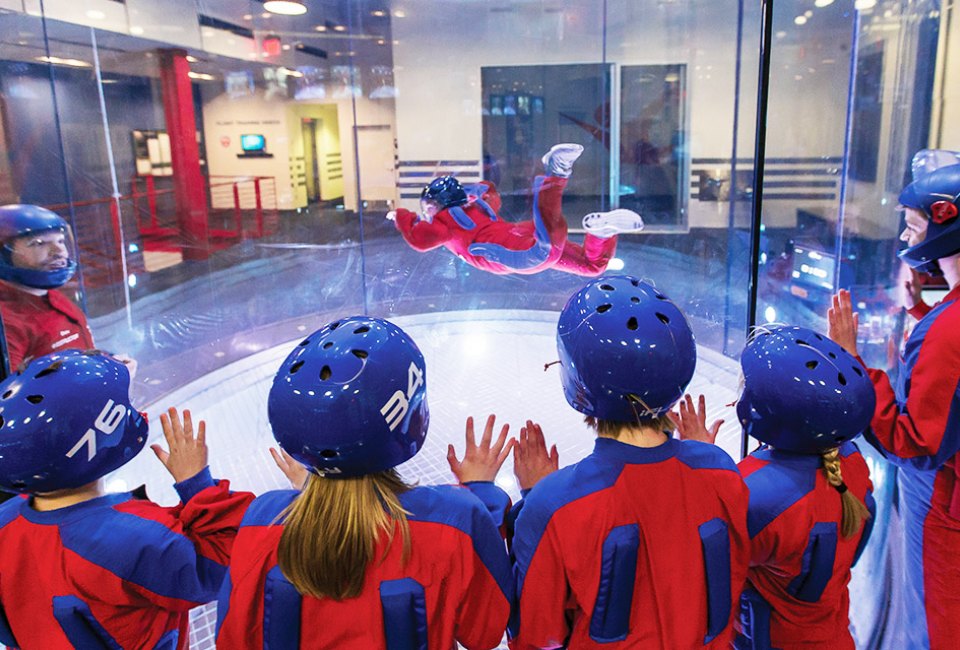 Take flight at iFly, one of many family-friendly attractions in the action-packed Ridge Hill complex. Photo courtesy of the venue