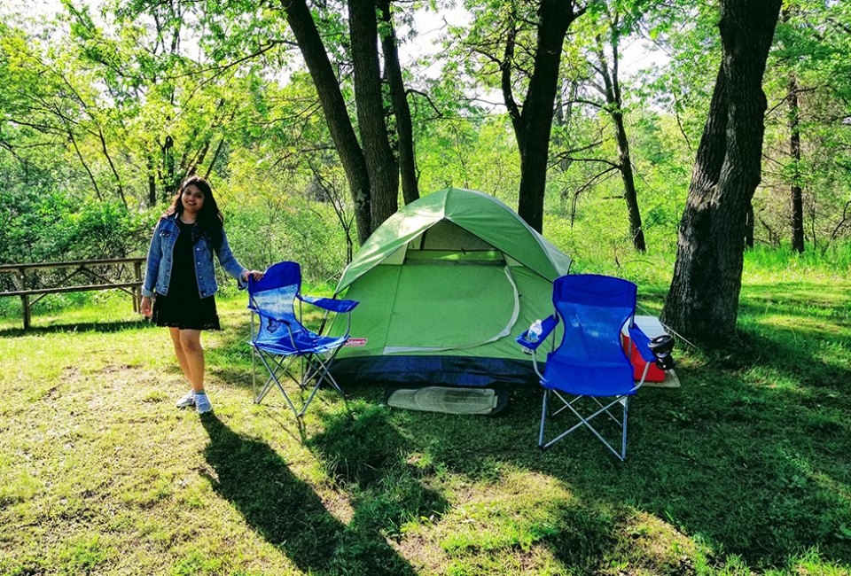 Camping at Illinois State Beach Park. Photo courtesy of Illinois State Beach Park.