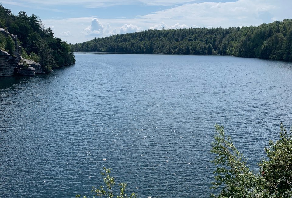 Lake Minnewaska draws you into the stunning preserve that bears its name.