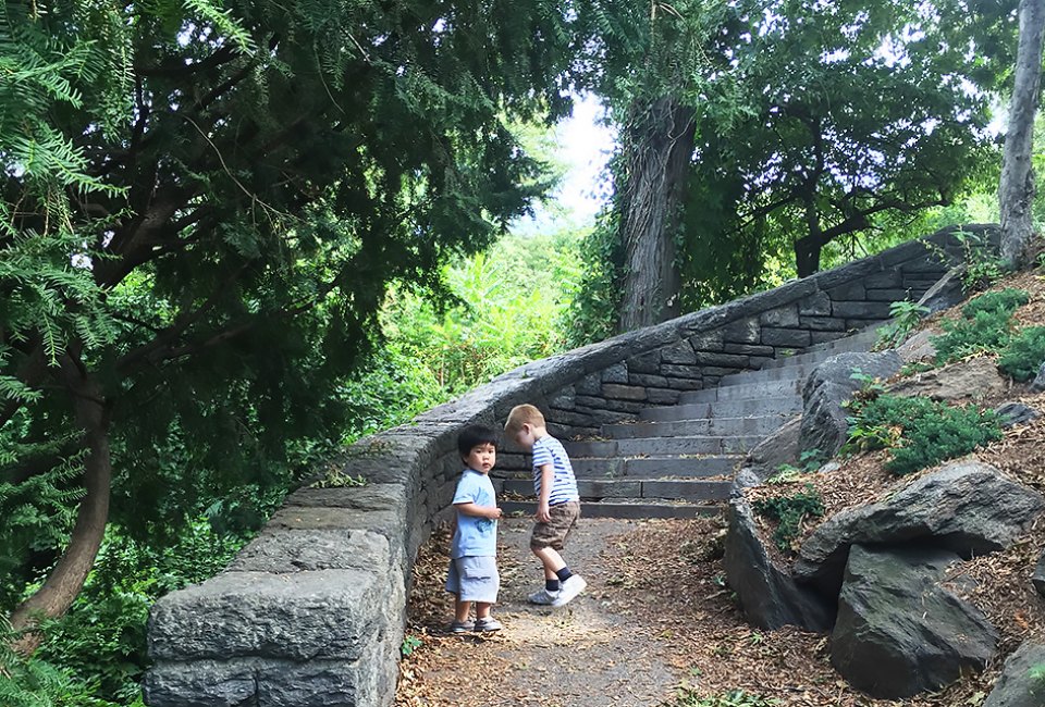 Gentle and pretty walking paths make Fort Tryon a hit with all ages. Photo by Mommy Poppins