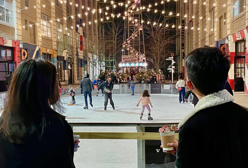 Dress warm for an alfresco skate at Industry City. 
