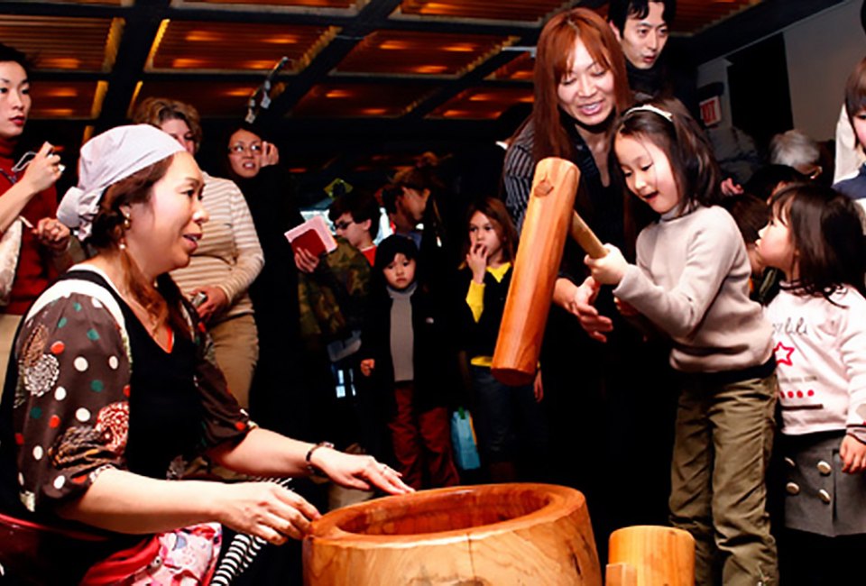 Celebrate Japan's New Year's holiday, Oshogatsu, with lion dancing accompanied by live taiko drumming. Photo courtesy of the Japan Society