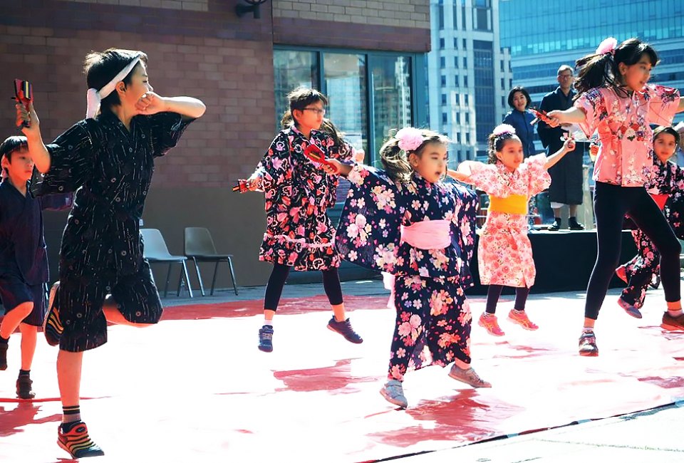At Four Freedoms State Park on Roosevelt Island, the Cherry Blossom Festival features traditional and modern Japanese cultural performances. Photo courtesy of Roosevelt Island 