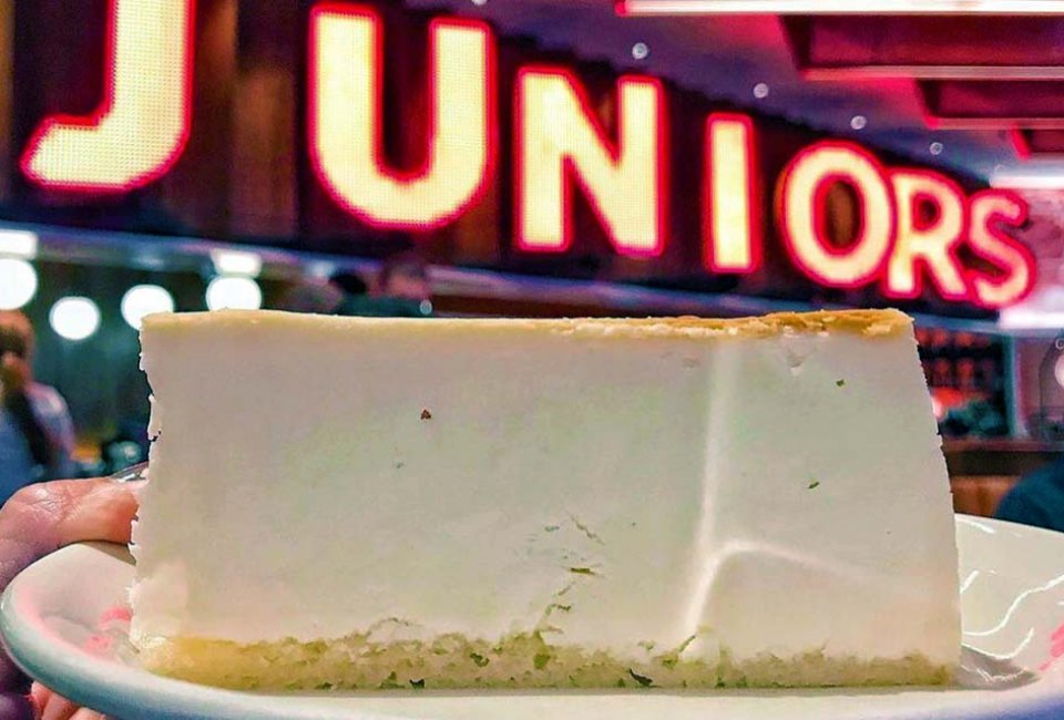 Junior's Cheesecake is our pick for the place to indulge in a slice of classic New York cheesecake.