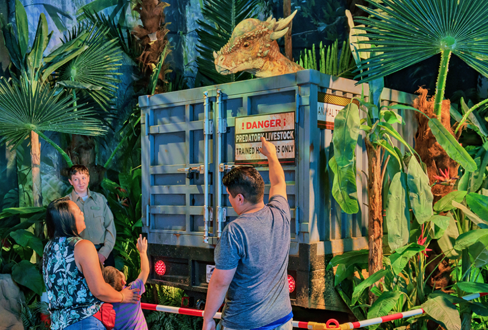 Come face-to-face with life-size dinosaurs at Jurassic World: The Exhibition. Photo courtesy of Jurassic World