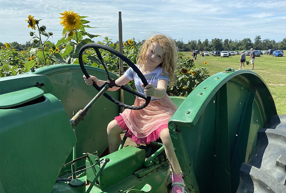 Johnson's Locust Hall Farm: Little girl on a tractor
