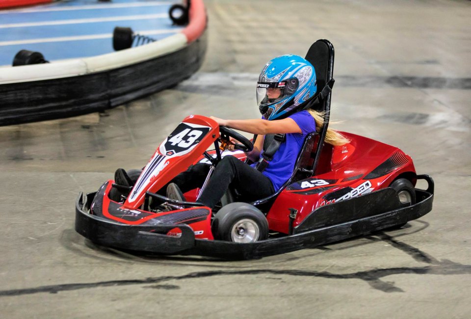 K1 features electric cars and two different tracks that both adults and kids can race for fun on.  Photo courtesy of K1