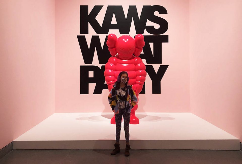 KAWS: What Party, at the Brooklyn Museum, features larger-than-life sculptures, furniture, pop art-inspired pieces, and more.