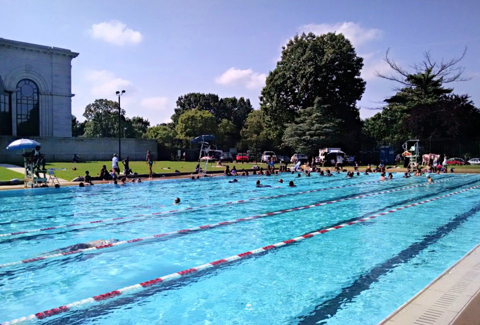 Enjoy all eight lanes of Kelly Pool. Photo courtesy of Mica Root for phillypublicpools.com