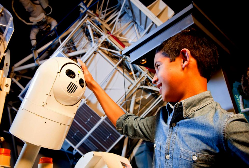 Kids can learn about Robotics at the Houston Space Center. Photo courtesy of Rebecca Ortiz.