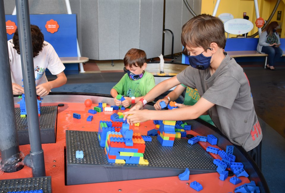 Kidspace's building tables are waiting. Photo courtesy of Connecticut Science Center