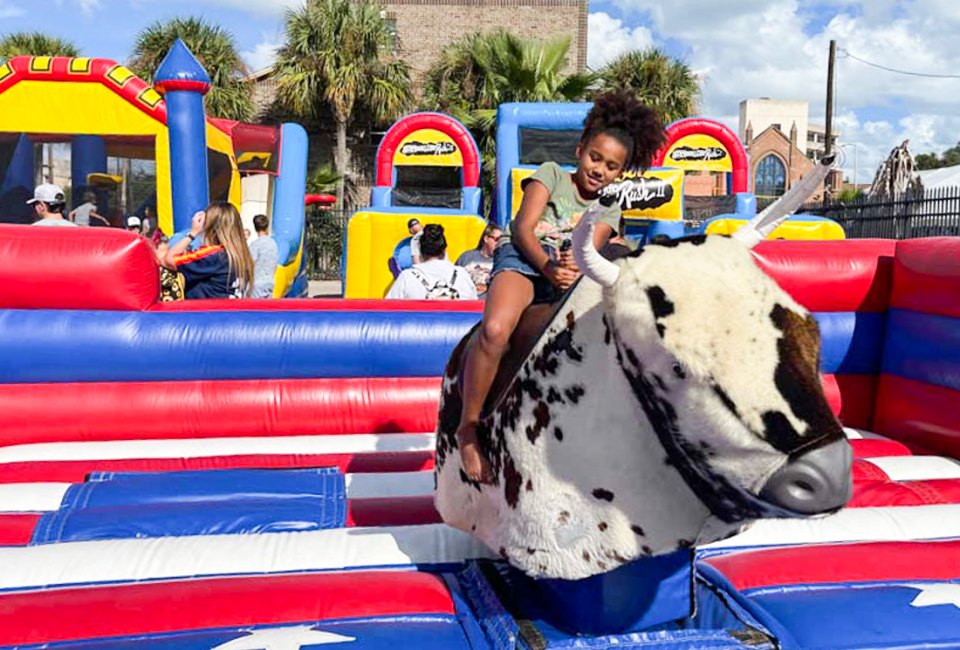 Galveston Oktoberfest is one of many kid-friendly festivals near Houston. Kid zone photo courtesy of Galveston Oktoberfest