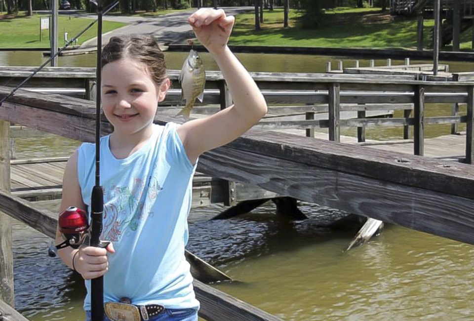 Try fishing for the first time in Lake Livingston. Photo courtesy of Lake Livingston State Park, Facebook 