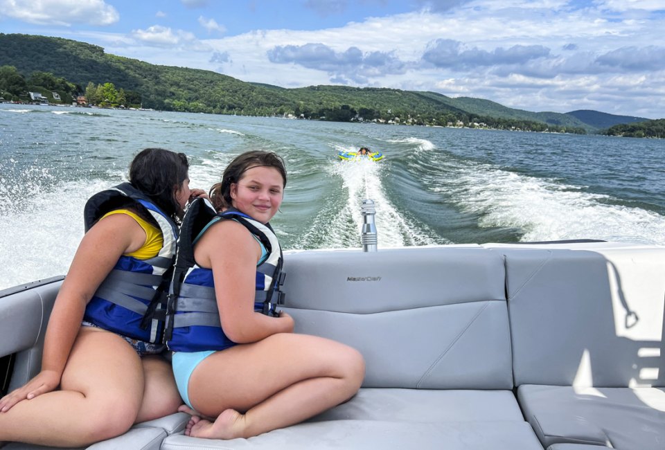 The perfect way to spend a sunny day is tubing at Lakeside Watersports.