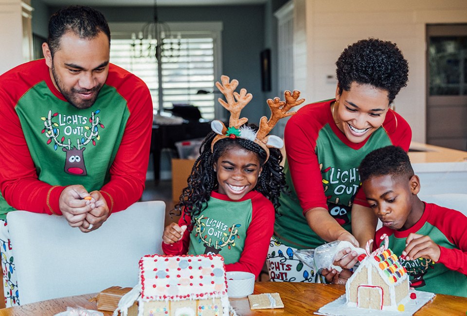 From onesies for baby to a kerchief for your pup, the whole family can get in the holiday spirit with matching PJs.