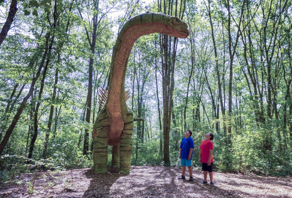 Step into amazing spaces and unique sights at the best interactive experiences in CT! Photo courtesy of the Dinosaur Place at Nature's Art Village