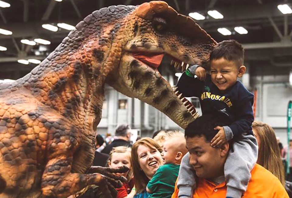 The Nassau Coliseum hosts larger-than-life animatronic dinosaurs at Jurassic Quest this weekend. Photo courtesy of Jurassic Quest