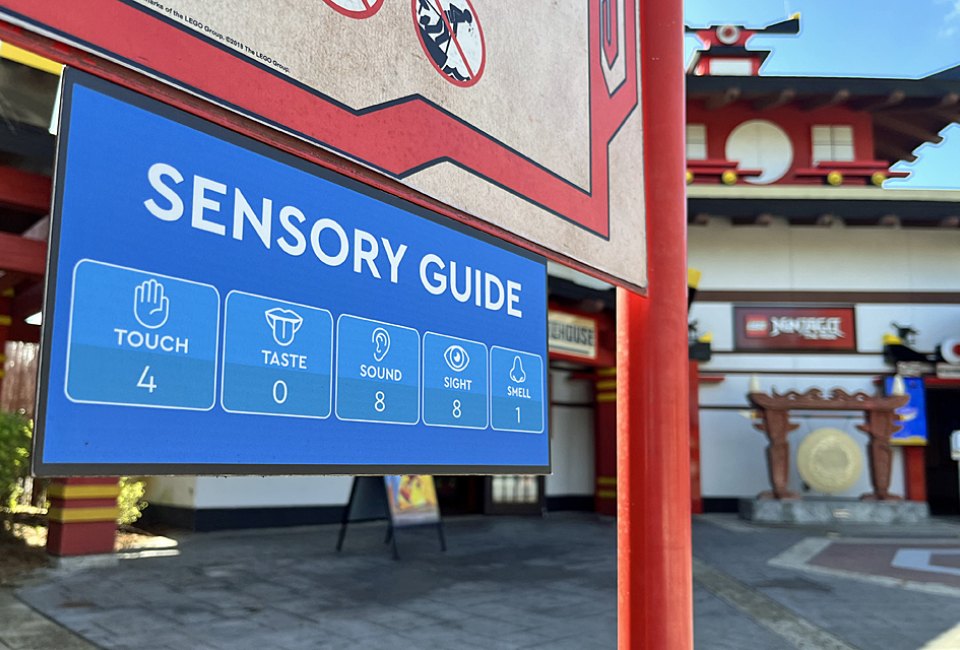 Sensory guides posted outside rides and attractions are one of the resources Legoland New York offers as a Certified Autism Center. Photo courtesy of Legoland