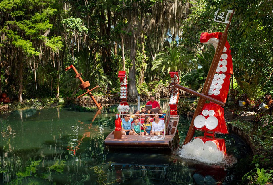 Navigate the canals of the historic Cypress Gardens on the Pirate River Quest at Legoland Florida. Photo courtesy of Legoland Florida