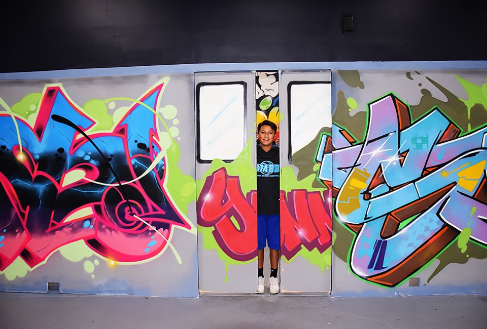 Graff Lab opened the door on creativity and legal street art to Long Island kids this year. Photo by Jaime Sumersille