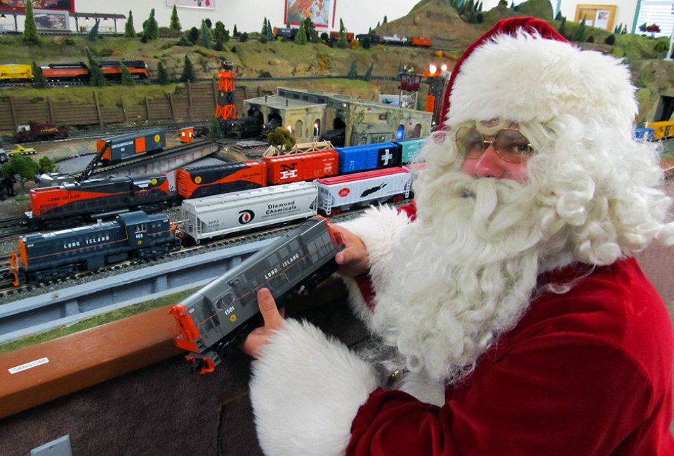  All aboard as Santa visits the Riverhead Railroad Museum of Long Island. Photo courtesy of the museum