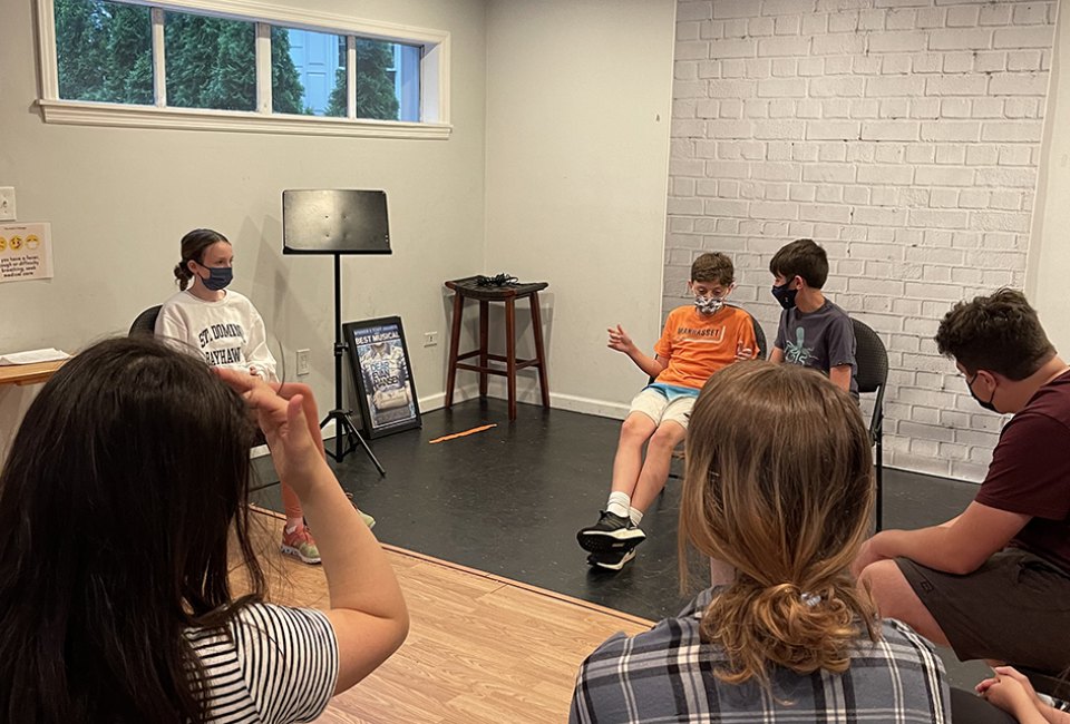 Kids can challenge themselves with improv classes at the Actors Garage. 
