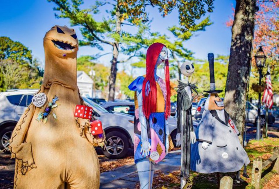 This October, scarecrows will once again line the walkways throughout Stony Brook Village in the Ward Melville Heritage Organization’s 33rd annual Scarecrow Competition. Photo courtesy WMHO