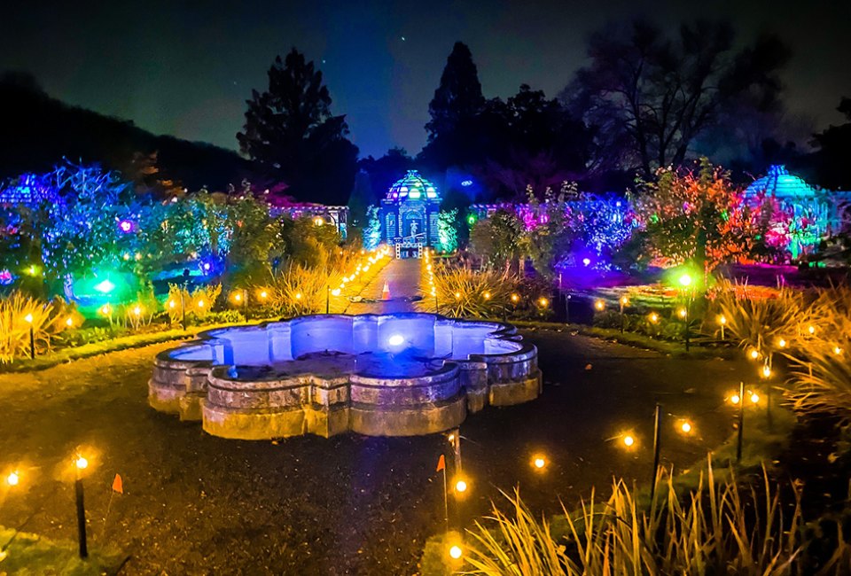 Shimmering Solstice at Old Westbury Gardens is an unforgettable experience of holiday lights, sights, and sounds. Photo courtesy of Old Westbury Gardens