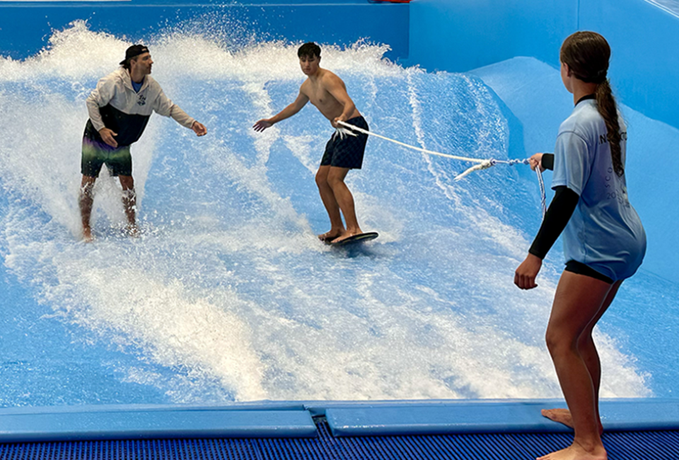 Scott's Pointe is Long Island's New Adventure HQ with All-Ages Fun Inside and Out Catch the endless waves at Scott's Pointe's indoor surf simulator.