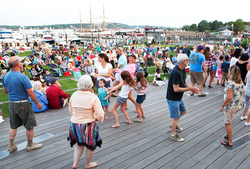 Greenport Village Dances in the Park are fun for all ages. Photo courtesy of Greenport Village