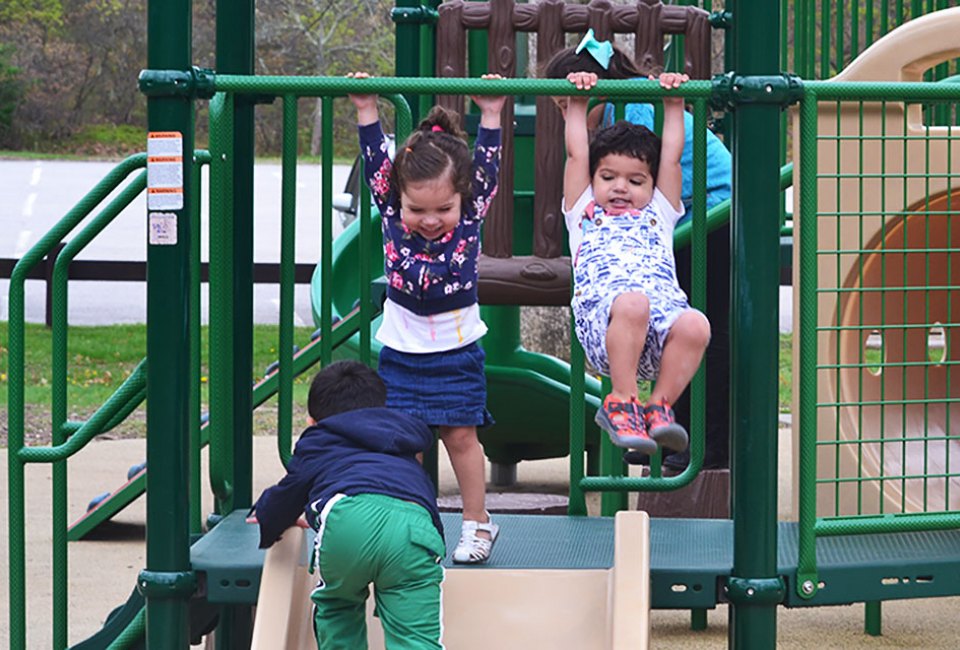 The more toddlers the merrier at Bethpage State Park Playground.